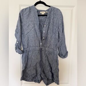 Cynthia Rowley Blue Linen Romper
